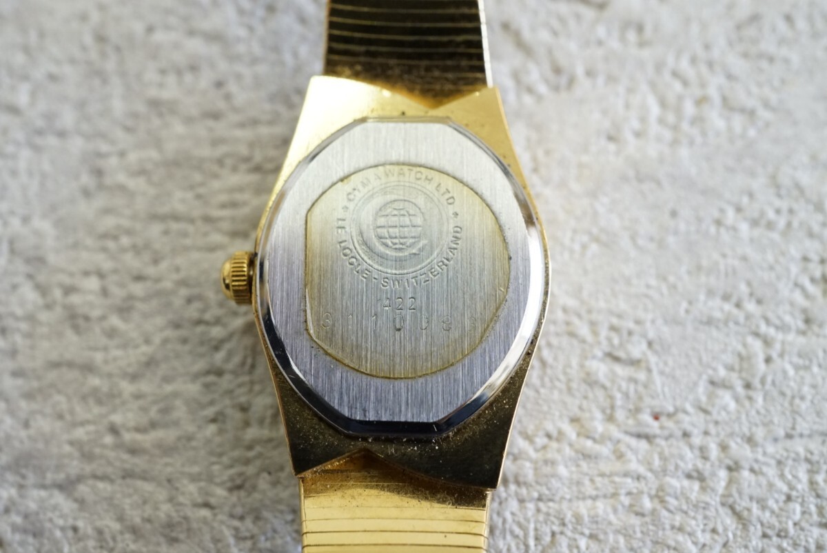 F1140 CYMA/ Cima Louis XV diamond Gold color lady's . ornament wristwatch brand accessory quartz Vintage immovable goods 