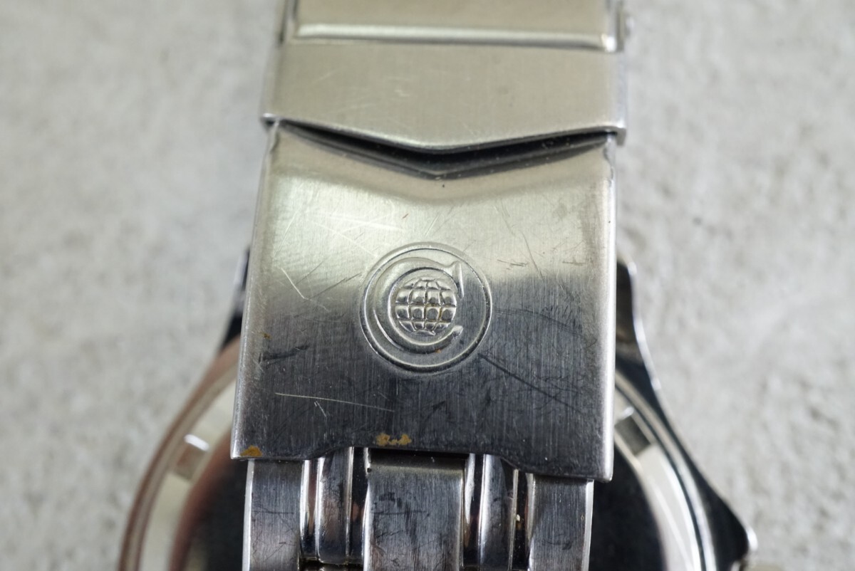 F1128 CYMA/シーマ 青文字盤 カレンダー メンズ 腕時計 ブランド アクセサリー クォーツ ヴィンテージ スイス SWISS 時計 不動品_画像5
