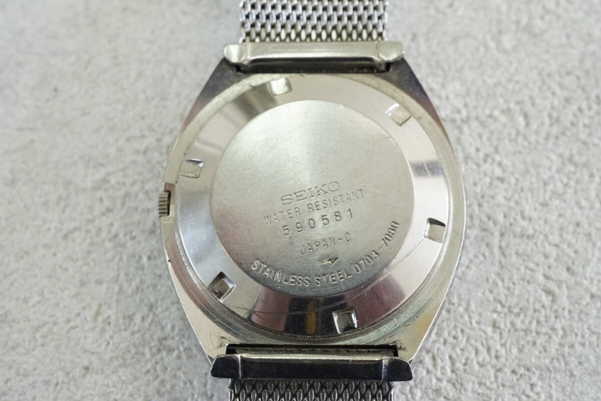 F1124 SEIKO/セイコー ELNIX エルニクス カレンダー 電磁テンプ メンズ 腕時計 ブランド アクセサリー ヴィンテージ 不動品_画像4
