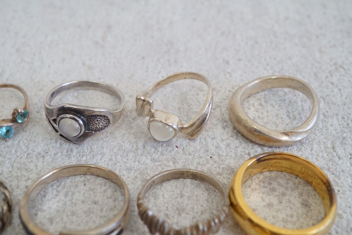 C463 все SILVER серебряный ювелирные изделия кольцо кольцо 15 позиций комплект Vintage аксессуары много совместно . суммировать продажа комплектом 925