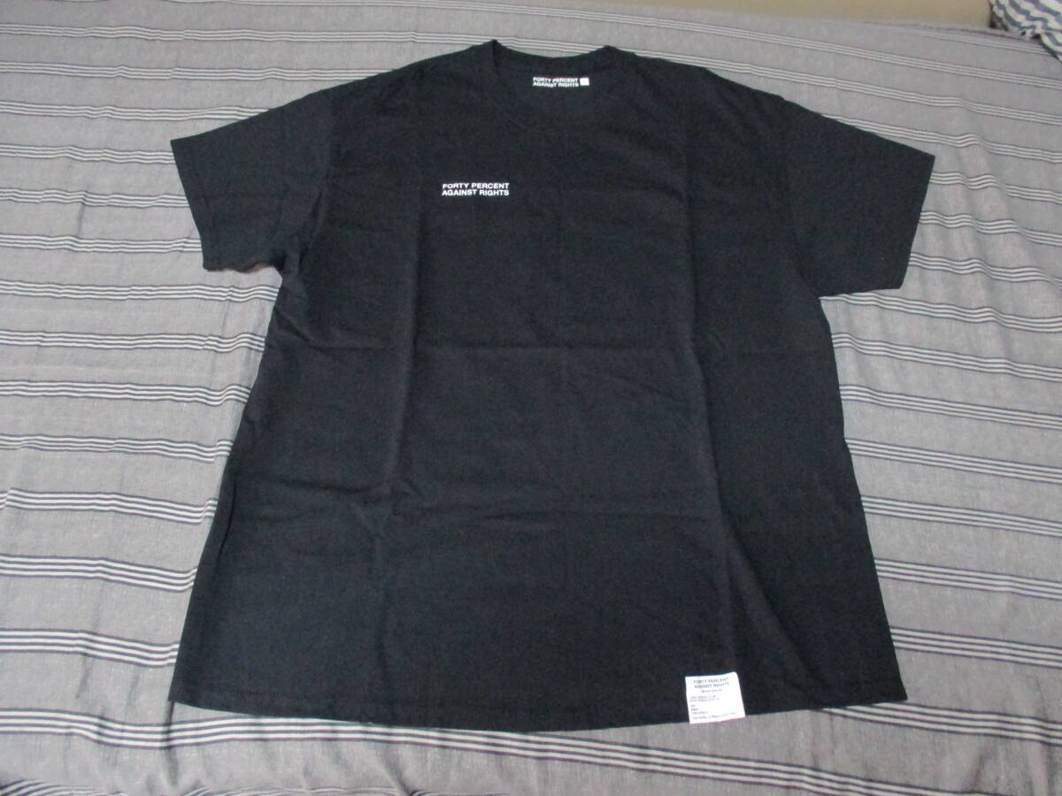 【新品未使用・送料400円】FORTY PERCENT AGAINST RIGHTS 40% S/S TEE BLACK L フォーティーパーセント ブラックの画像1