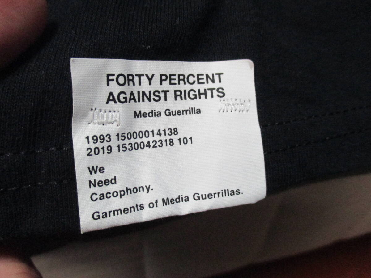 【新品未使用・送料400円】FORTY PERCENT AGAINST RIGHTS 40% S/S TEE BLACK L フォーティーパーセント ブラックの画像6