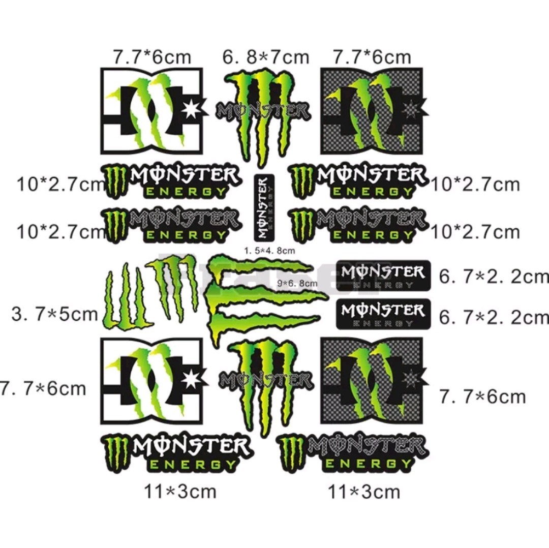 防水反射　ステッカー/モンスターエナジー/バイク/車/ストリート バイクステッカー　ヘルメットステッカー MONSTER ENERGY [特大きさ]..