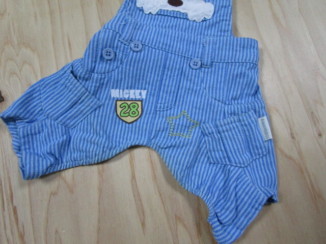  pet pala dice DS size waist around 37cm Mickey overall pants blue stripe used 