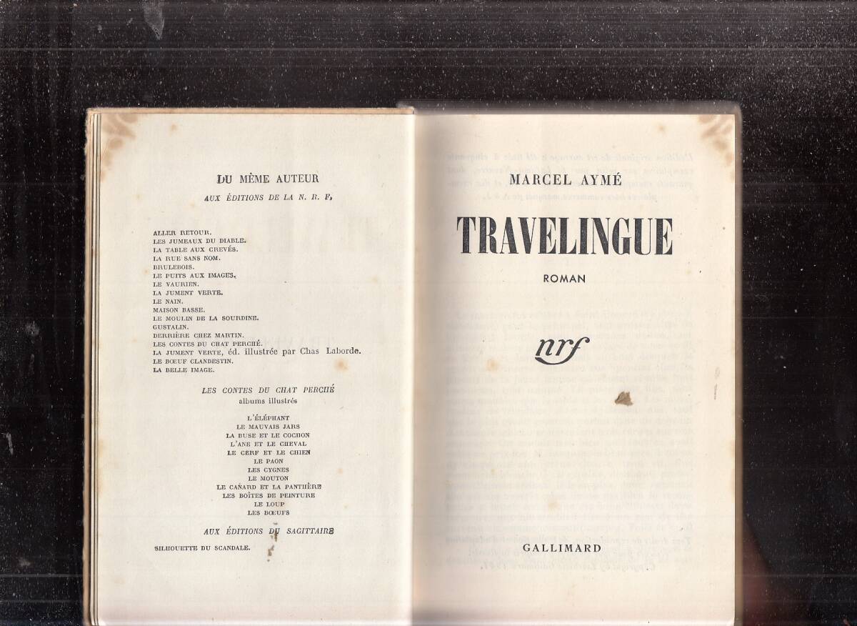 マルセル・エイメ長編小説・TRAVELINGUE. Roman/初版特装本/1941年_画像6