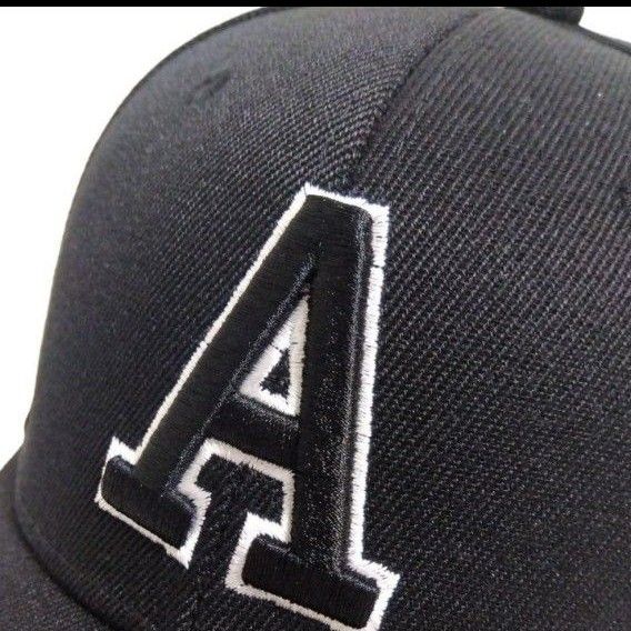 【新品】A刺繍 キャップ 野球帽 メンズ レディース 男女兼用　ブラック
