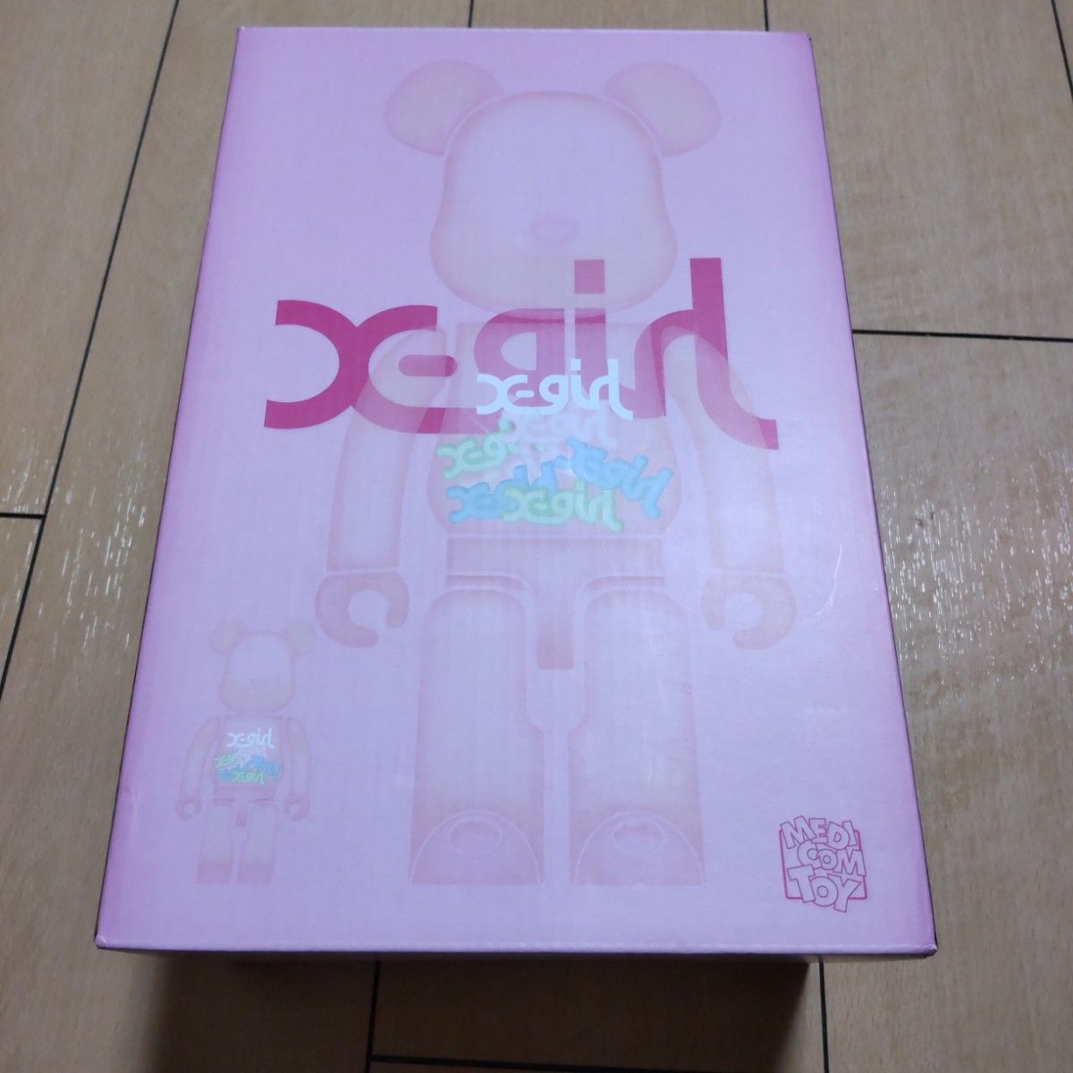 正規品　ベアブリック　be@rbrick　X-girl　４００%　ピンク　蓄光　メディコム・トイ