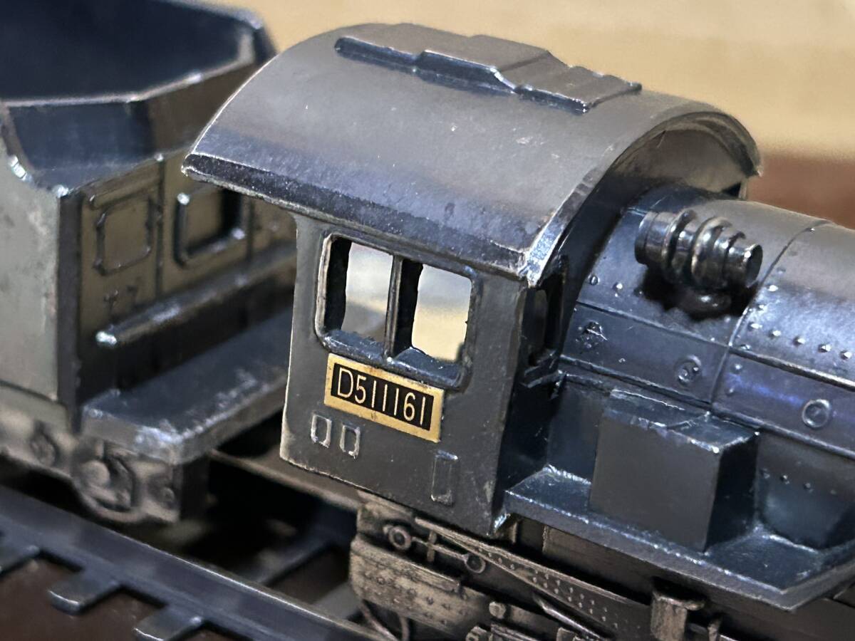 D51 type steam locomotiv 1/60 model made of metal Showa era 50 fiscal year .. chapter awarding .. railroad control department length 