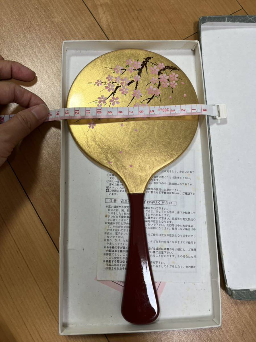 手鏡 ミラー 金箔伝統工芸 小物 レトロ 大正　京都　お土産に！中古_画像7