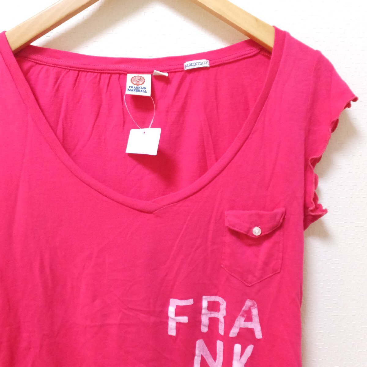 P577　新品　FRANKLIN & MARSHALL　フランクリンマーシャル　ピンク　半袖　Tシャツ　S　【メ便】_画像2
