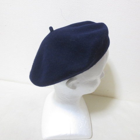 O358 セムインターナショナル SEHM INTERNATIONAL　ネイビー　帽子　ベレー帽　【メ便】_画像4