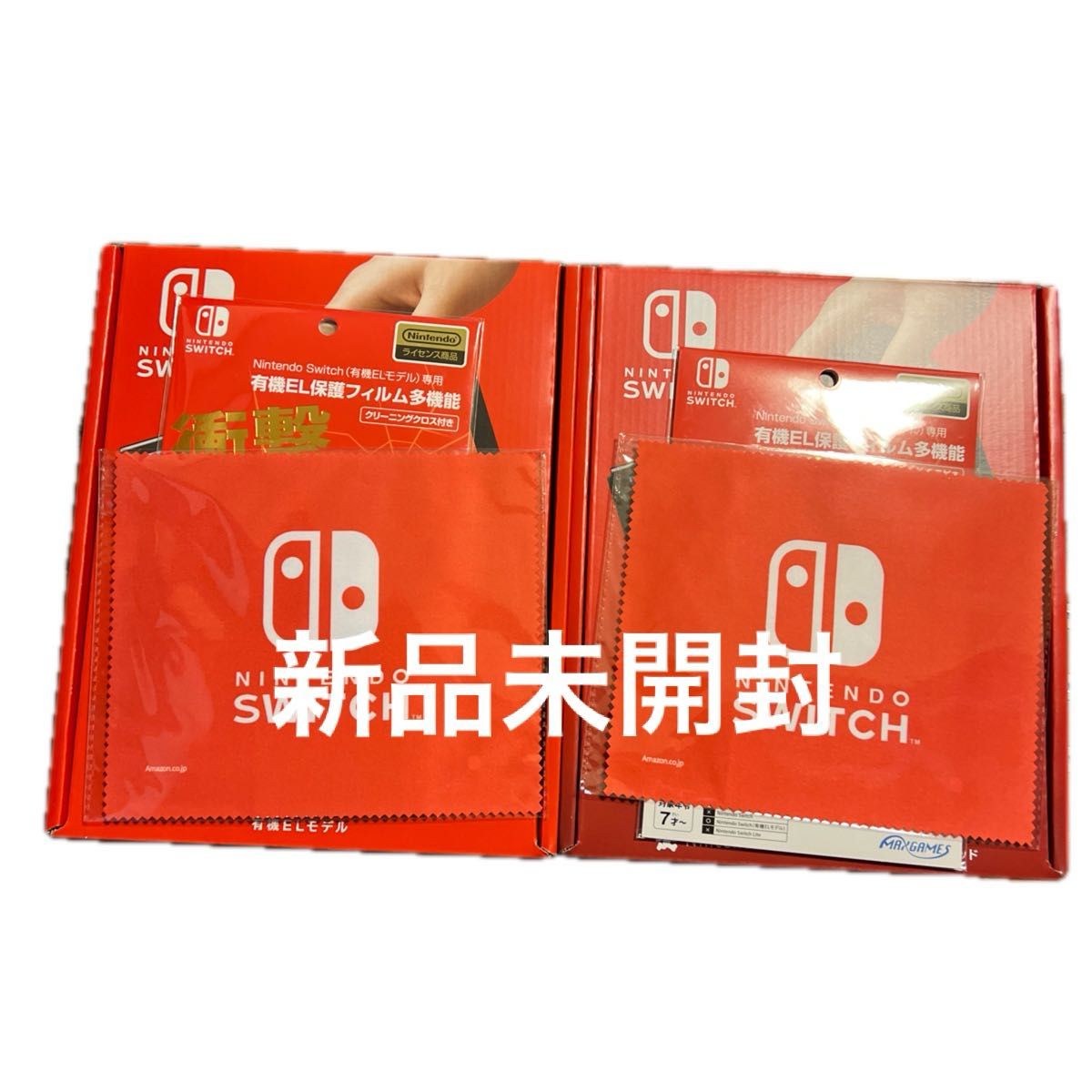 新品未開封　Nintendo Switch 有機ELモデル ネオンブルー ネオンレッド　マリオレッド　EL保護フィルム 付き