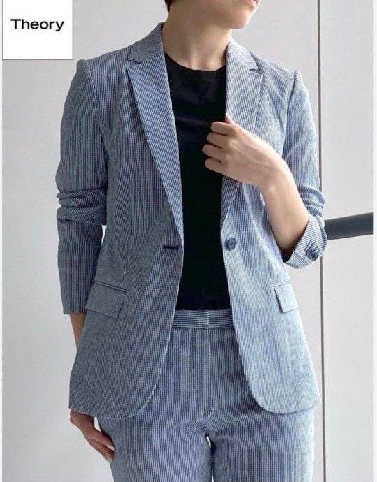 Theory セオリー シアサッカーギンガムチェックジャケット Theory セオリー シアサッカーギンガムチェックジャケット