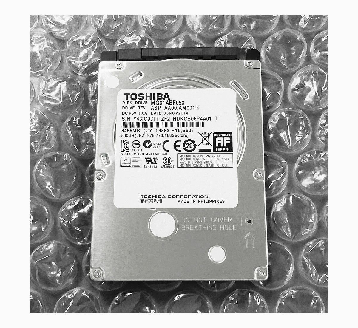 TOSHIBA MQ01ABF050 500GB 2.5インチ HDD AVコマンド対応 W10