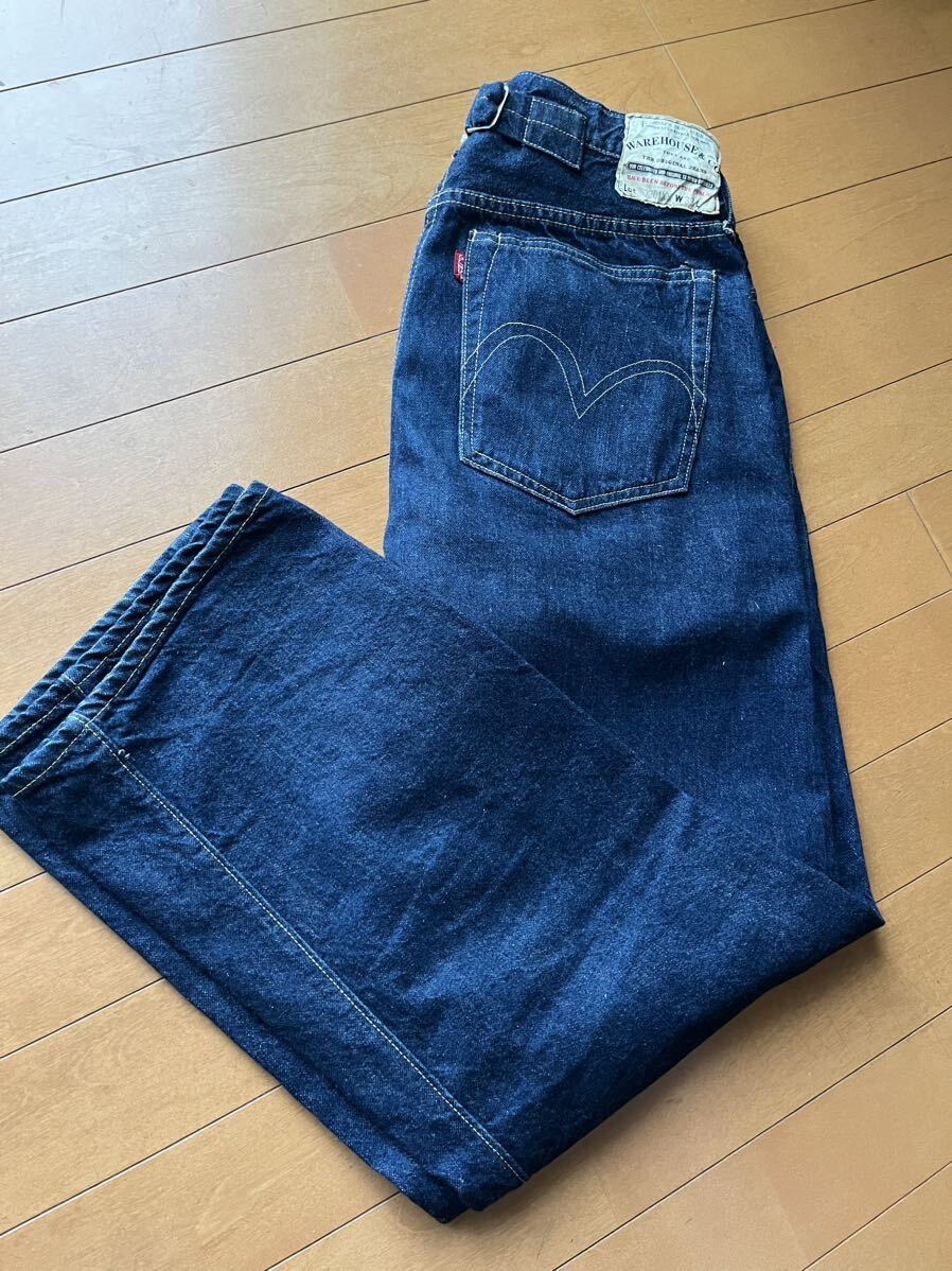 ウエアハウス◆ 70201XX 12oz ルーズ ジーンズ 2nd-hand セカンドハンド ワンウォッシュ 1930'S シンチバックル WAREHOUSE の画像5