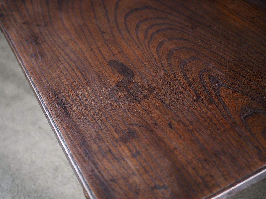欅造りの指し物作り重厚なローテーブル 明治時代　古録展 送料別 Fサイズ　中古 品番F4117_画像3