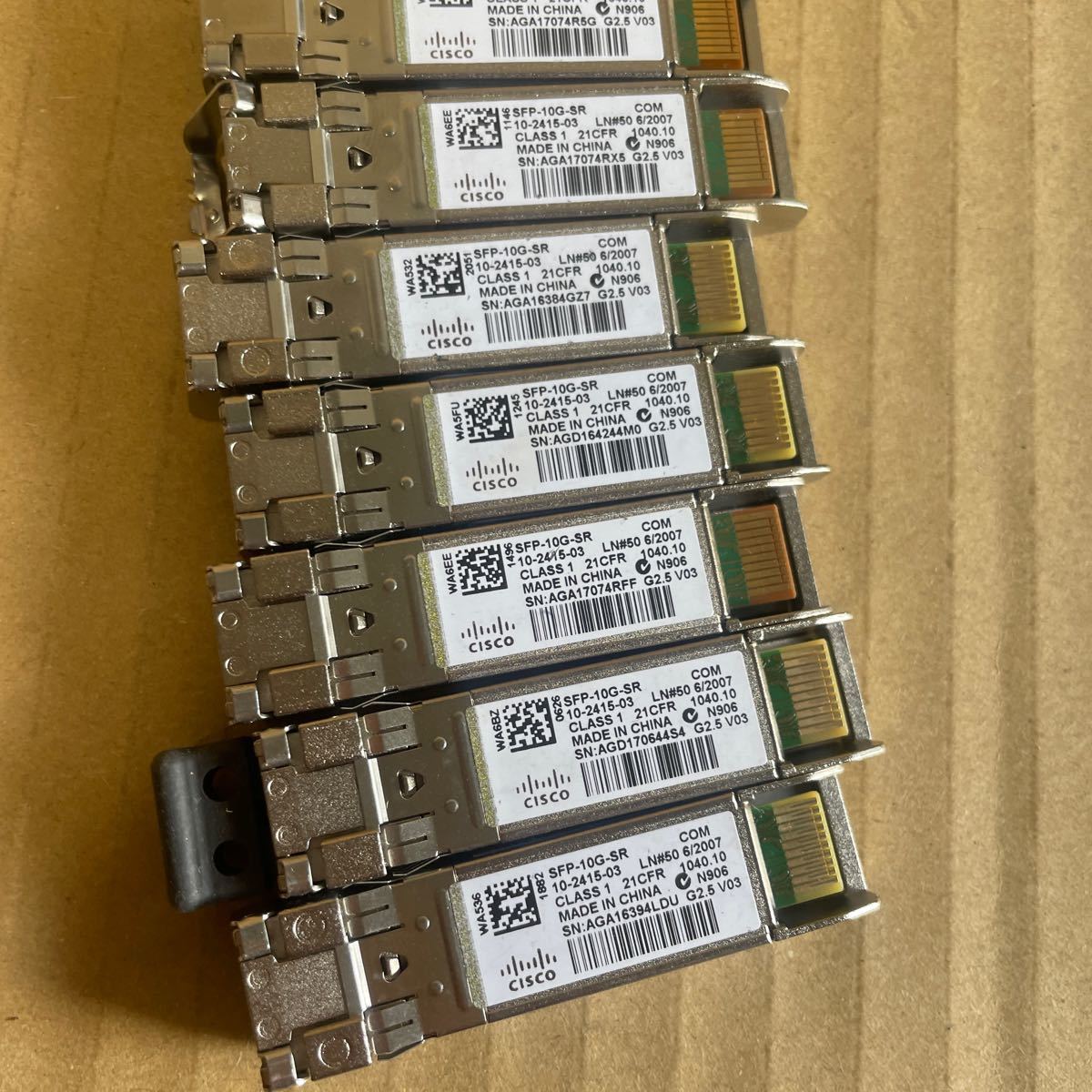 (367)中古　CISCO SFP-10G-SR 10-2415-03 10G BASE SFP+モジュール 10個セット光トランシーバー シスコ_画像2