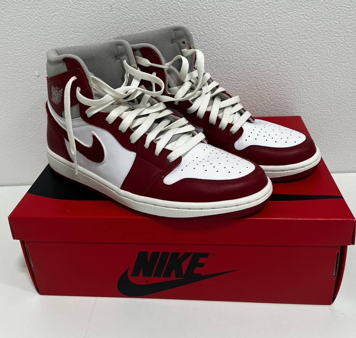 [SOB3765SG]1 иен ~NIKE Nike AIR JORDAN воздушный Jordan 27.5 см долгосрочное хранение текущее состояние товар белый красный спортивные туфли мода модный 