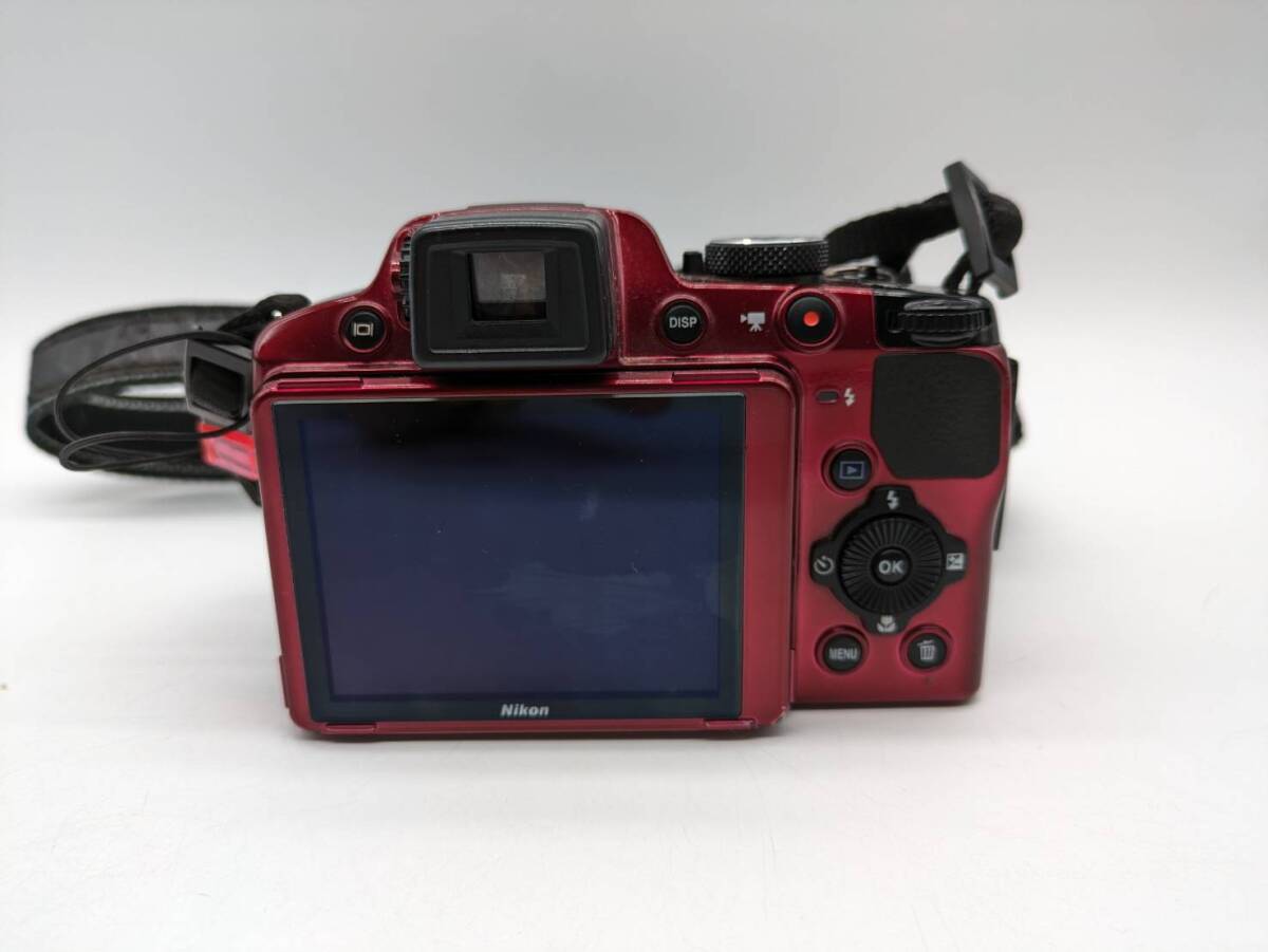 【OP13456SA】1円～ NIKON ニコン COOLPIX P510 カメラ ワインレッド GPS レンズ NIKKOR 42X WIDE OPTIAL ストラップ付属 動作未確認品_画像5
