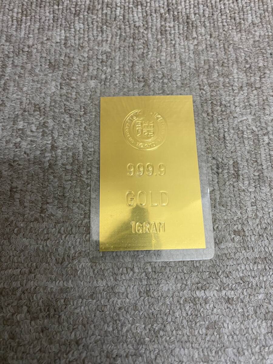 [MC4186YR]1 jpy start TOKURIKI virtue power original gold card laminate 1g K24 999.9 gross weight 2.7g gold collection letter pack post service plus shipping possible 