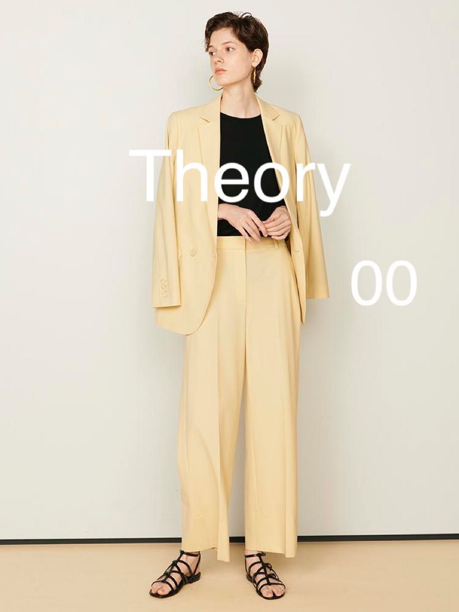 試着のみ theory 22SS パンツ ワイド バターイエロー ベージュ S 試着のみ theory 22SS パンツ ワイド バターイエロー ベージュ S