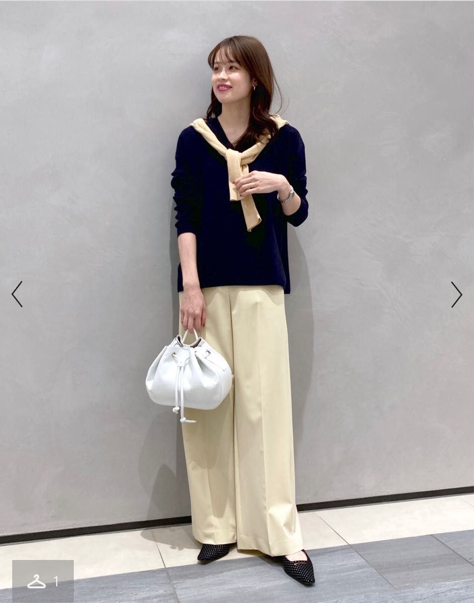 試着のみ theory 22SS パンツ ワイド バターイエロー ベージュ S 試着のみ theory 22SS パンツ ワイド バターイエロー ベージュ S