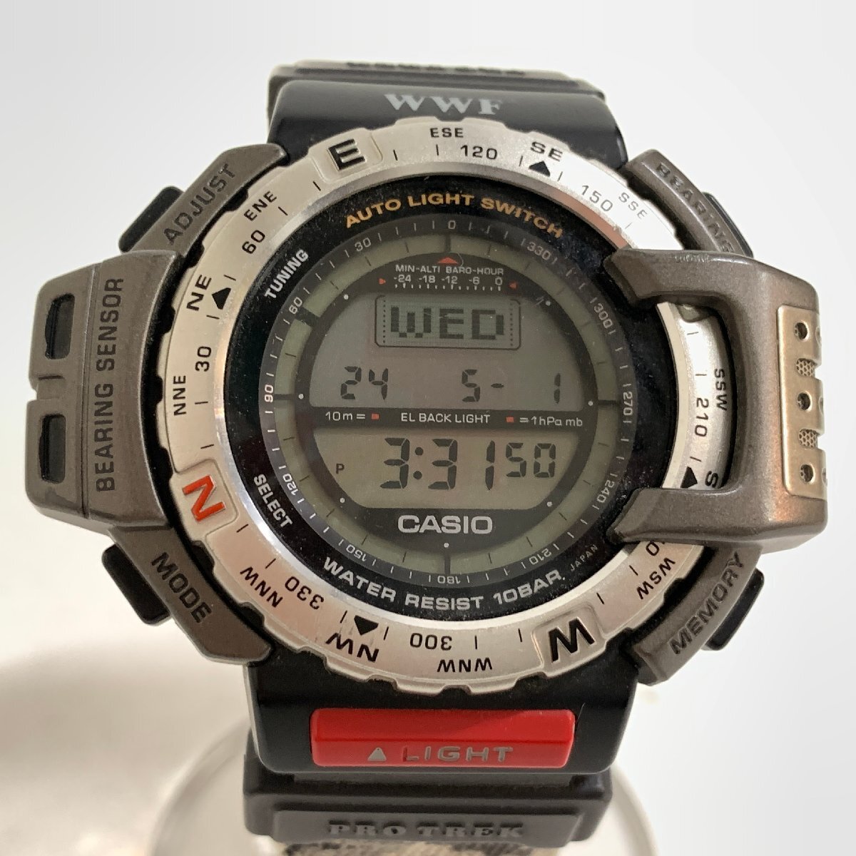 f001 Z4 36. CASIO カシオ プロトレック PRO TREK PRT-40 1471 WWF メンズ クオーツ 腕時計 動作品_画像3