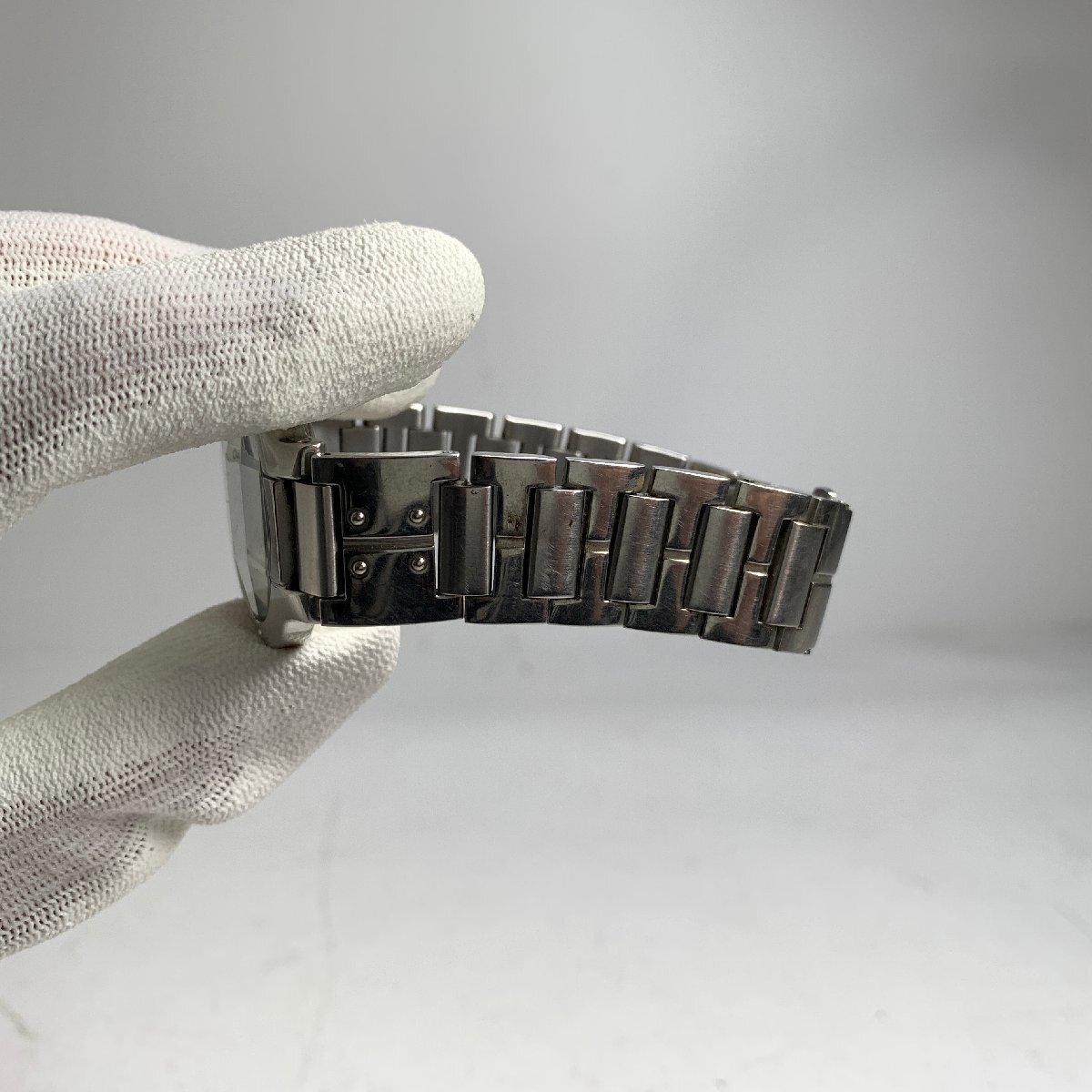 f001 Z4 47. ALFREDO VERSACE アルフレッド ヴェルサーチ V807S カットガラスメンズ クオーツ 腕時計 動作品の画像9