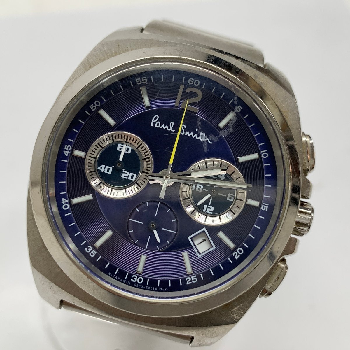 f001 Z4 55. Paul Smith Paul Smith мужской часы наручные часы кварц нержавеющая сталь 0520-T0011519 GN-4-S синий запись поверхность рабочий товар 