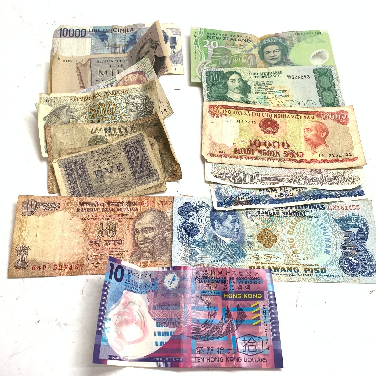 f001 B 外国紙幣 おまとめ 旧紙幣 海外 大量 イタリア/インドネシア/マレーシア/セイロン/トルコ/カンボジア レア 希少_画像5