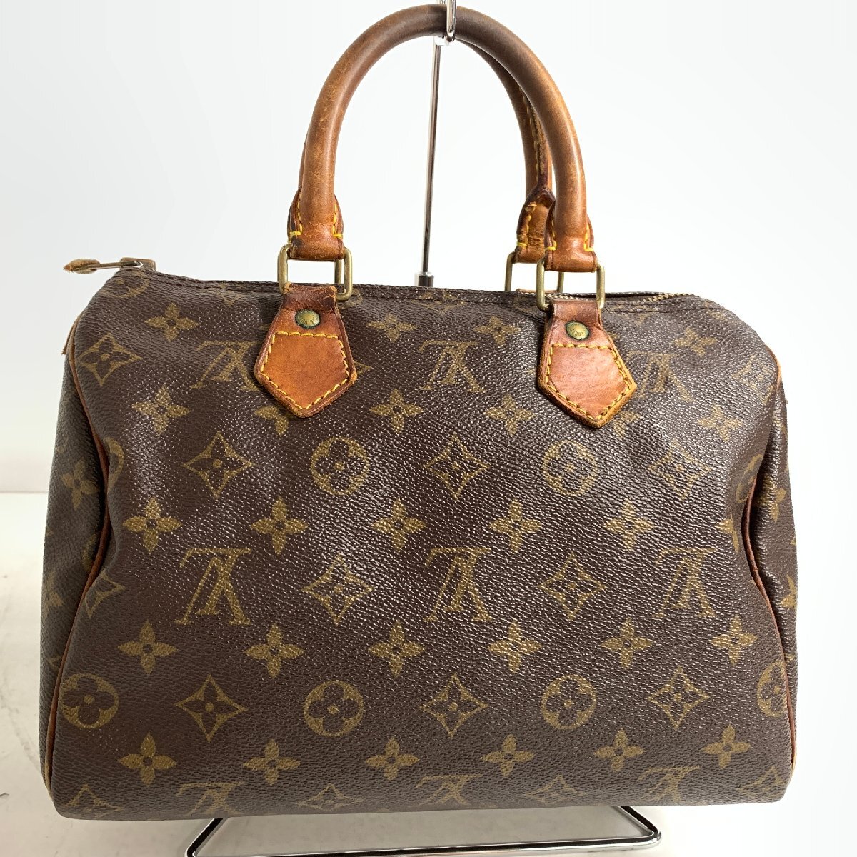 f001 C3 1. LOUIS VUITTON スピーディ25 ミニボストンバッグ ハンドバッグ モノグラム ブラウン レザー ルイヴィトン_画像2