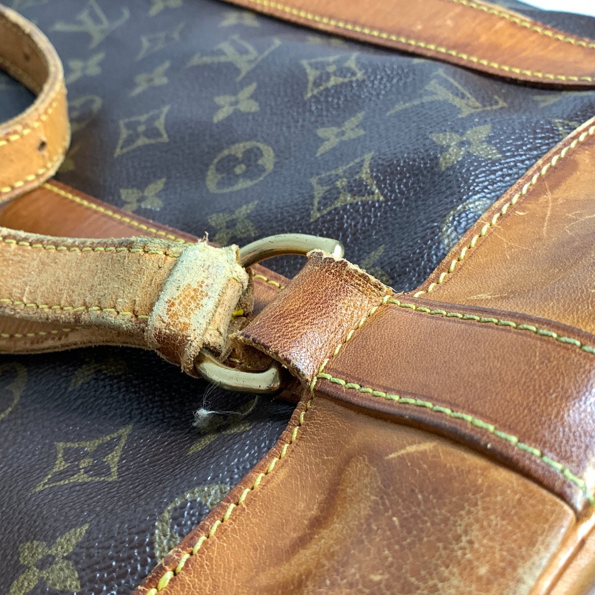 f001 L 2. LOUIS VUITTON ランドネGM 巾着型 M42244 モノグラム ショルダーバッグ リュック ブラウン ルイヴィトン レディース_画像9