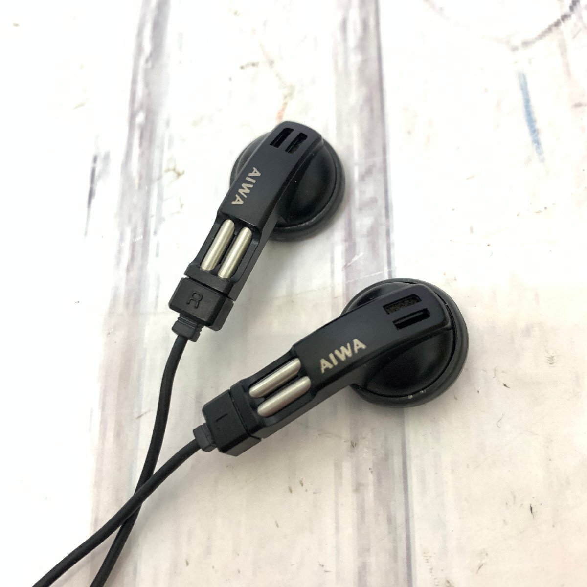 s001 A3.1 хранение товар AIWA Aiwa HP-V55 COLOGNE stereo in-ear headphones труба ho n наматывать брать . слуховай аппарат наушники подлинная вещь редкость 