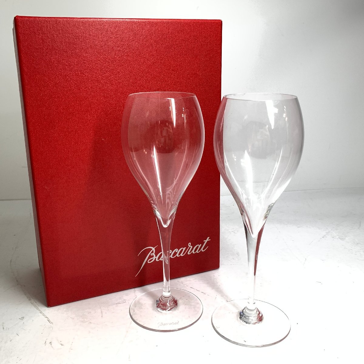 f001 M Baccarat バカラ オノロジー シャンパーニュ ペア 2個入り 高さ21cm ワイングラス/箱入り_画像1