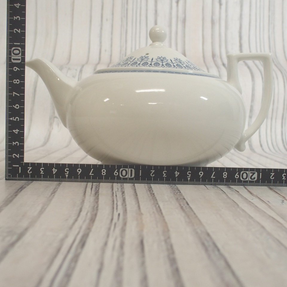 f002 H2 WEDGWOOD ウェッジウッド BLUE TONQUIN ティーポット アンティーク 茶器 茶道具の画像8