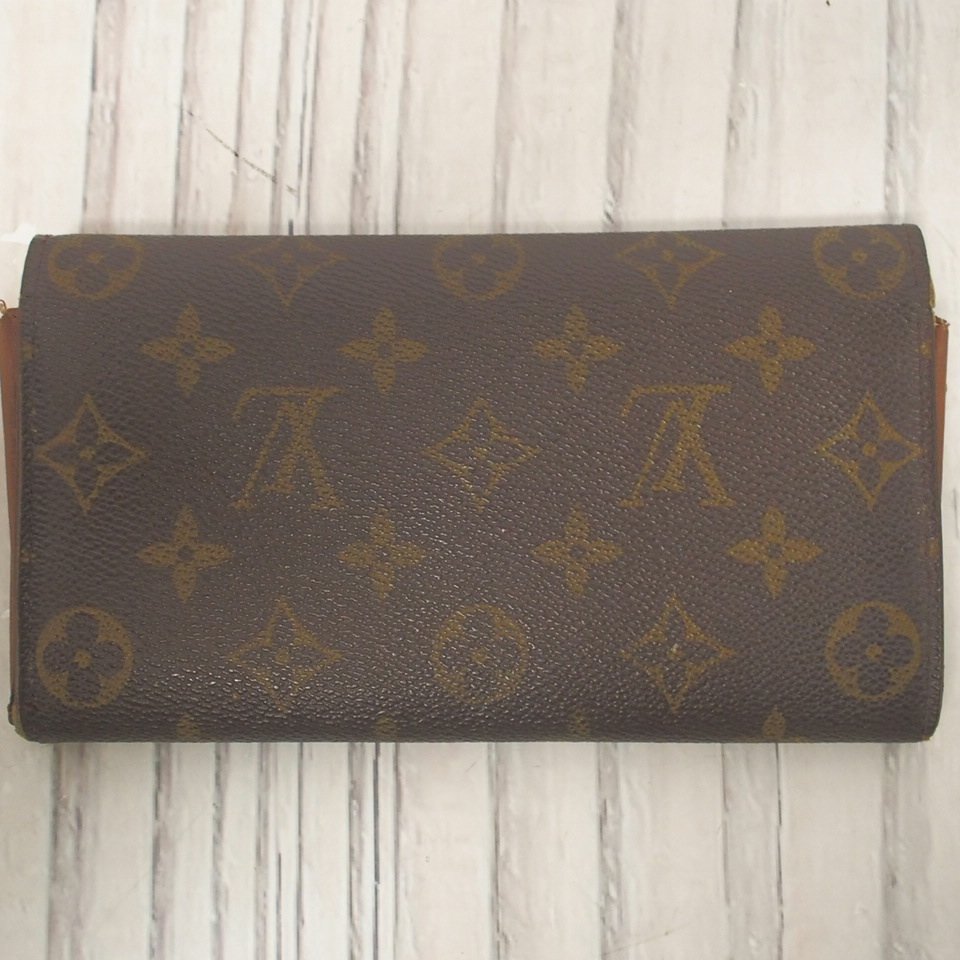 f002 Y2 ジャンク品 LOUIS VUITTON ルイヴィトン M61725 財布 2つ折り長財布 ポシェット ポルトモネ クレディモノグラム 宅急便コンパクト_画像3