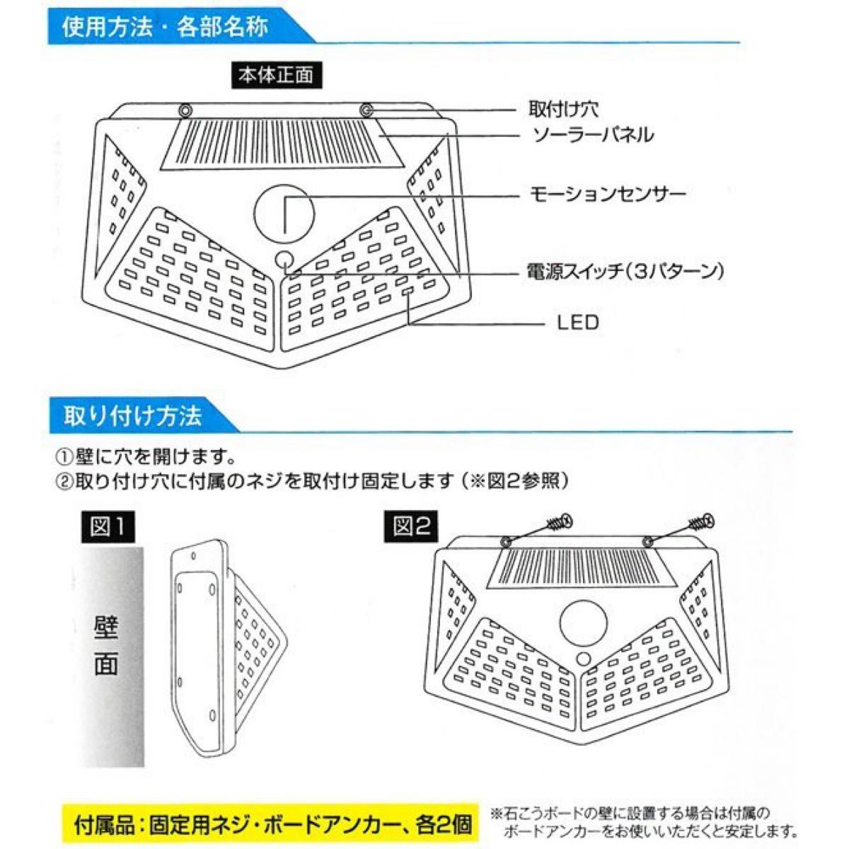 [ 送料無料 ] 4個 セット センサーライト ソーラーライト 人感 LED ソーラーパネル 防犯灯 外灯 玄関灯 防水 