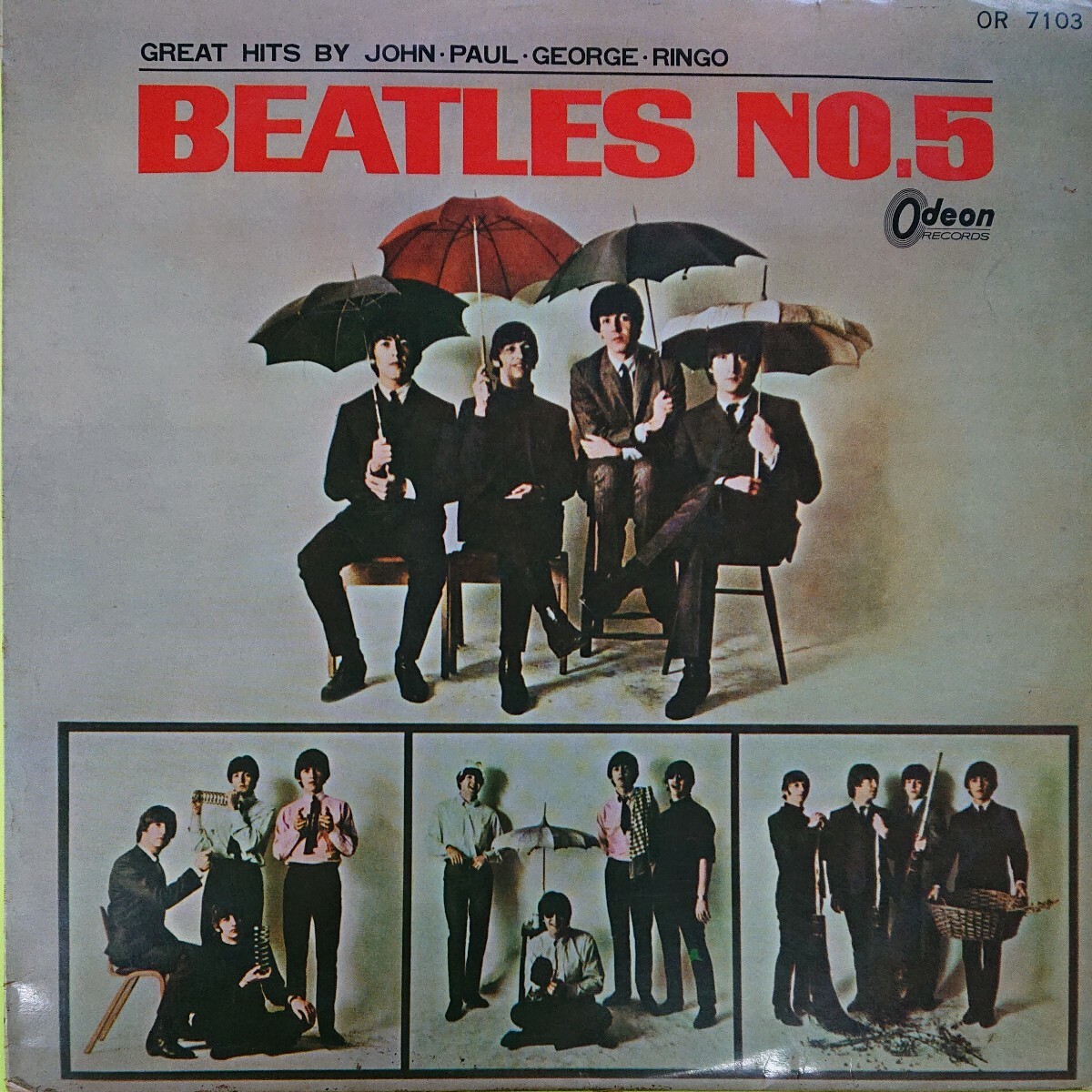 LP (赤盤 Odeon )/ビートルズ〈BEATLES NO．5〉ライナー(歌詞)ありません_画像2