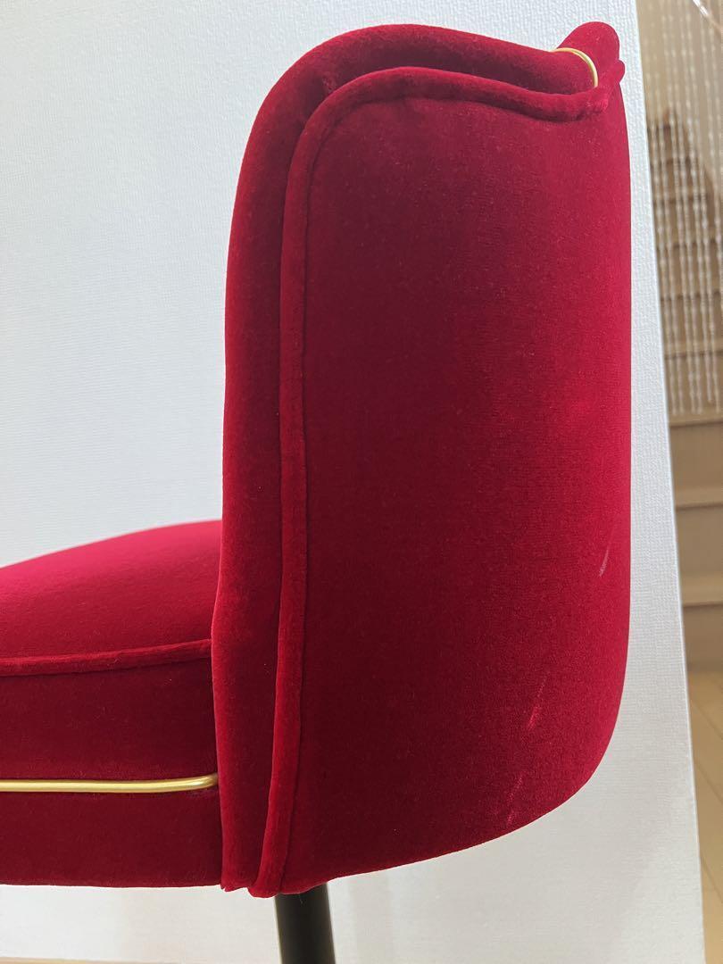 昭和レトロ　赤い椅子　スナック　飲み屋　喫茶店　ベロア調の椅子　チェア_画像9