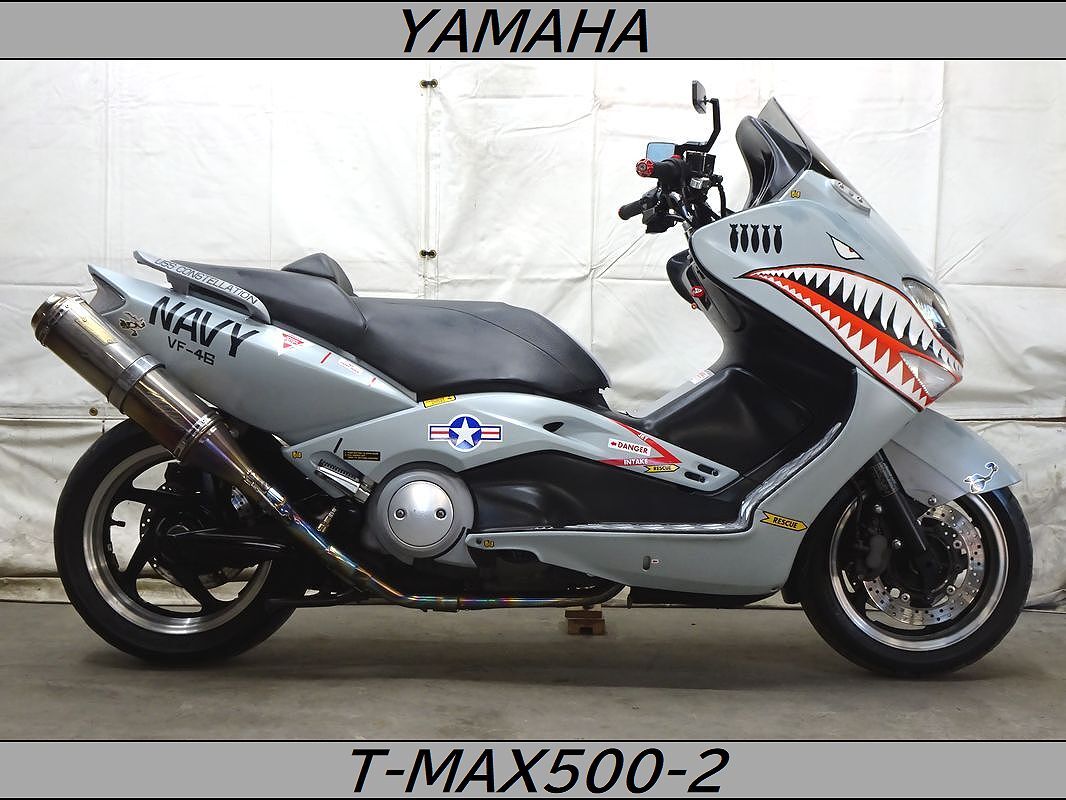 ☆YAMAHA☆　T-MAX500　SJ04J　キングオブスクーター　世田谷ベース風　MACMAD製チタンフルエキゾーストマフラー　LINEにて動画あり_画像1