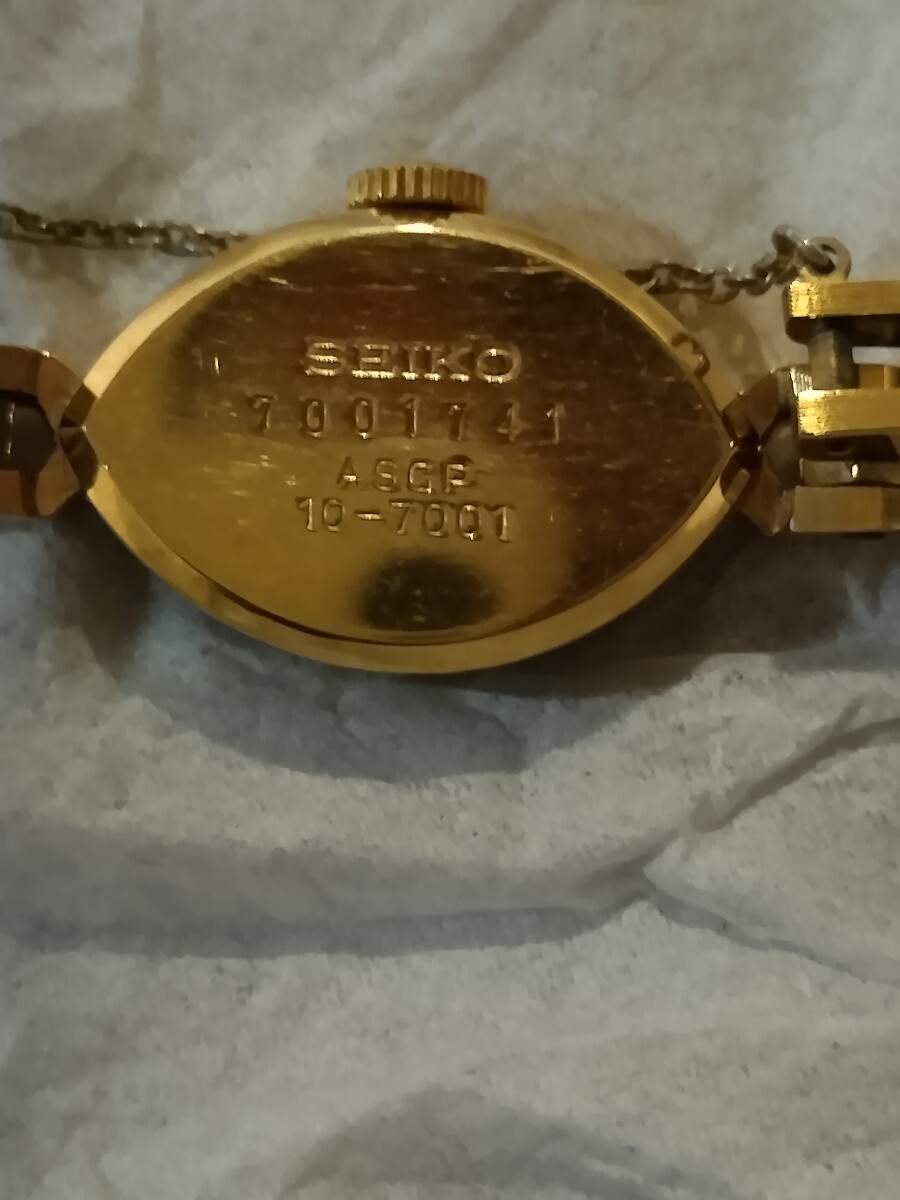  Seiko женский SEIKO SOLAR 21JEWELS 10-7001 механический завод наручные часы работа товар античный retro 