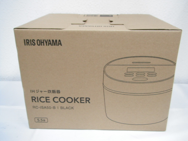 2/未使用品 アイリスオーヤマ IHジャー炊飯器 5.5合 RC-ISA50-B_画像3