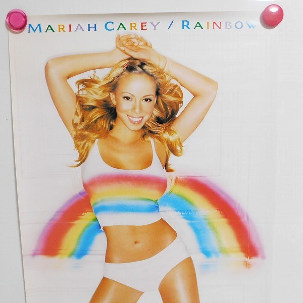 【非売品】B2ポスター マライア・キャリー / ニューアルバム "RAINBOW" 販促 告知 ポスター 当時物 MARAIAH CAREY (P-90)の画像2