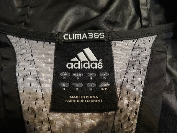 adidas アディダス CLIMA365 ウインドブレーカー フード パーカー ジャケット 黒 Mサイズ_画像3