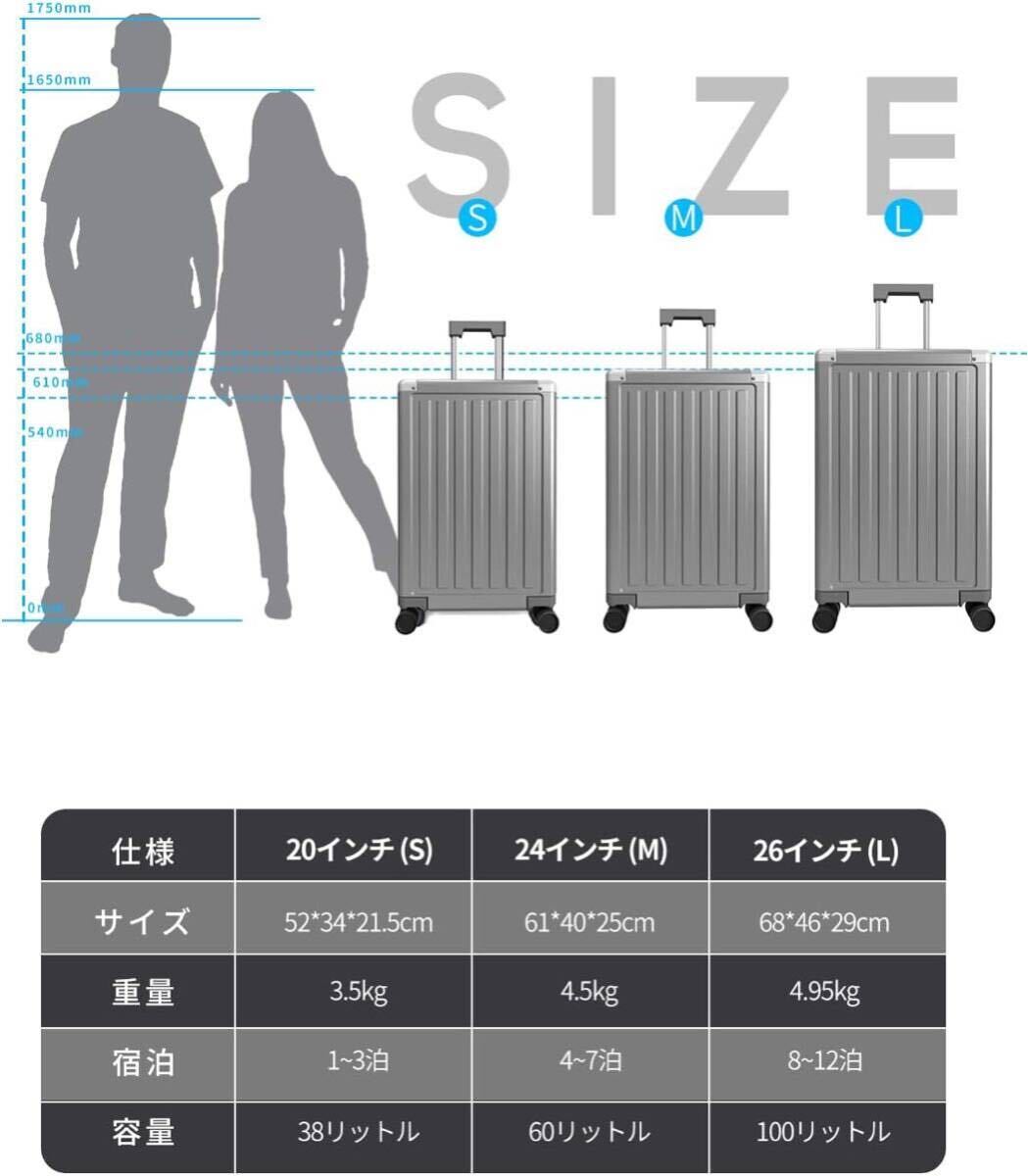 スーツケースキャリーケース S 機内持込 TSA ダブルキャスター 耐衝撃 キャリーバッグ TSAロック 軽量 静音 4