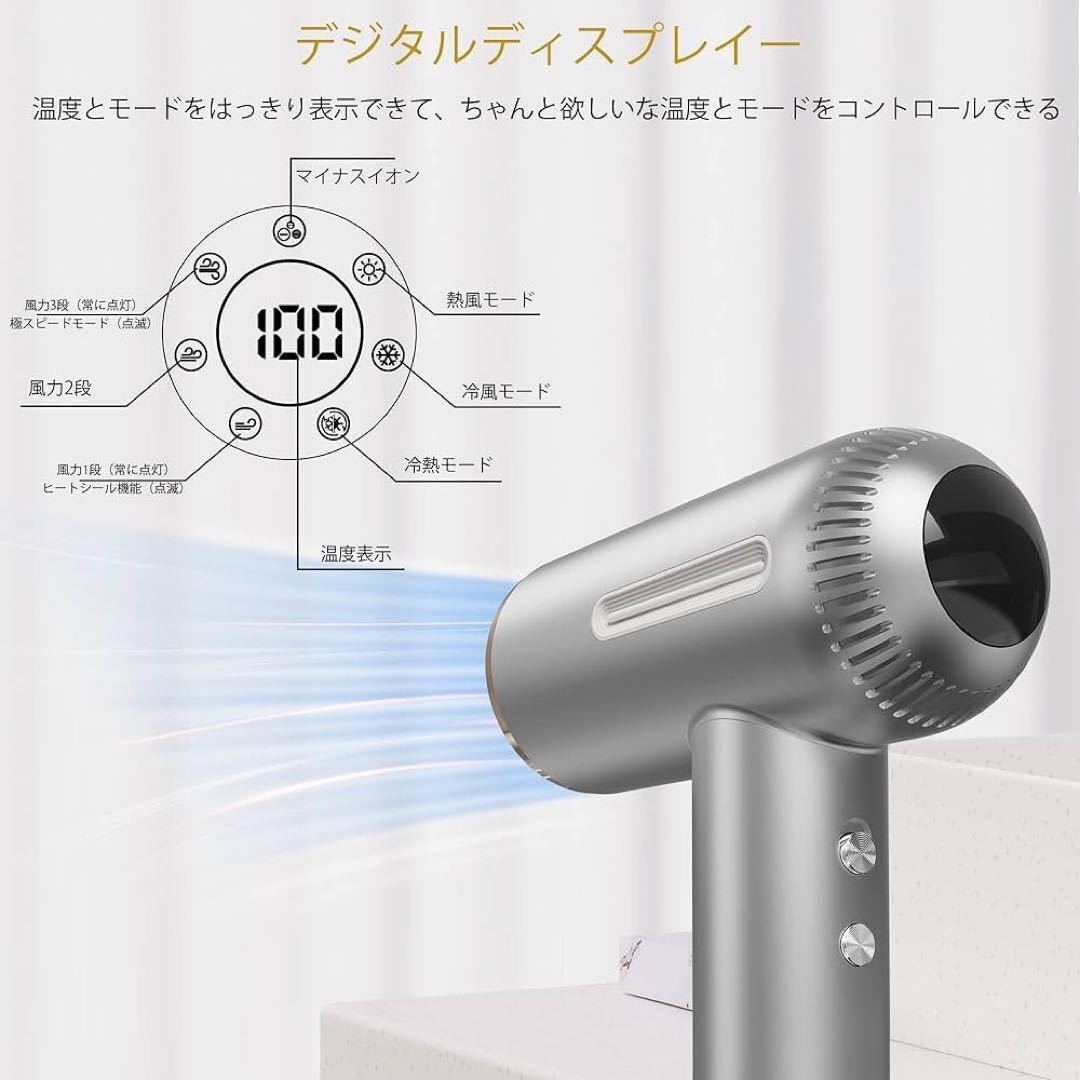 ドライヤー1600W 大風量 マイナスイオン パワフル ツルツル髪 速乾 6_画像3