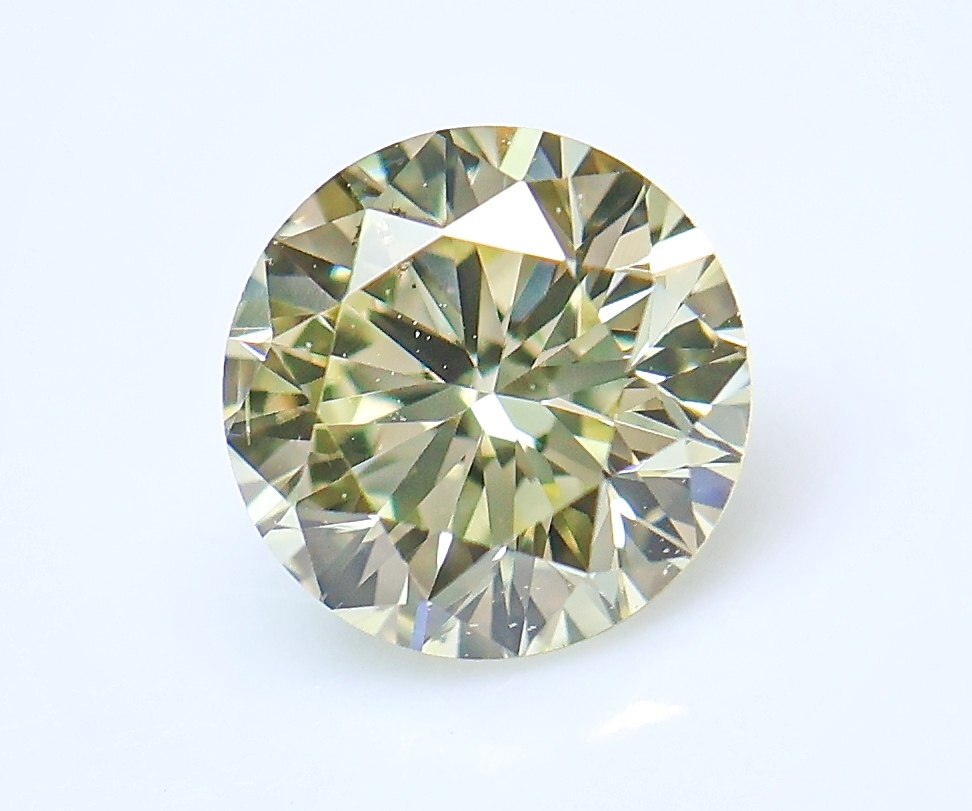 【１００円～】0.386ct 天然ダイヤ Light Yellow（ナチュラルカラー）SI1 Very Good！の画像1