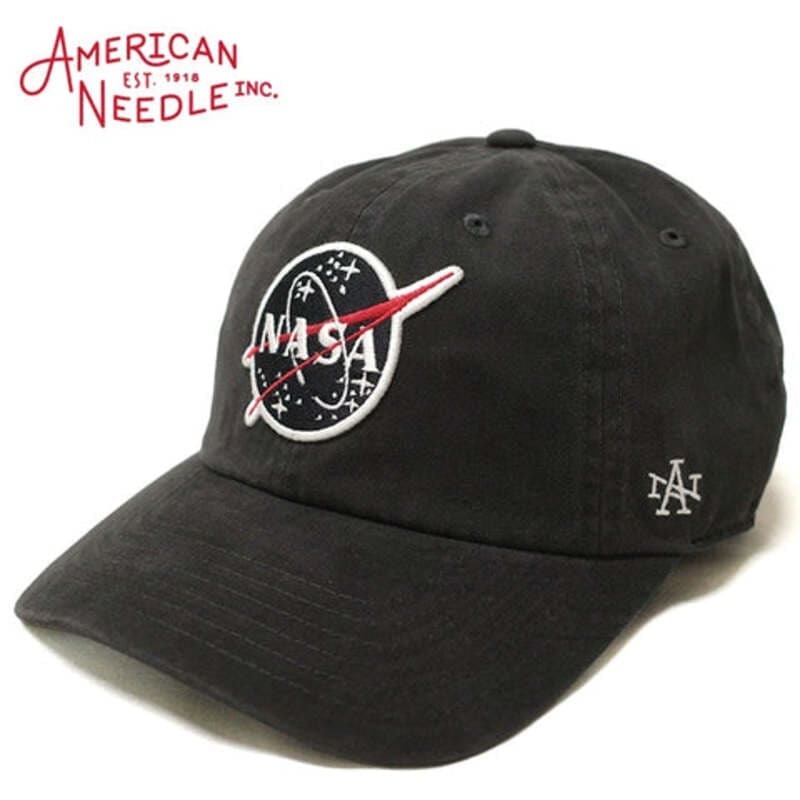 送料無料 AMERICAN NEEDLE アメリカンニードル ベースボールキャップ NASA ナサ ワッペン 帽子 キャップ 宇宙 黒 ブラック_画像1