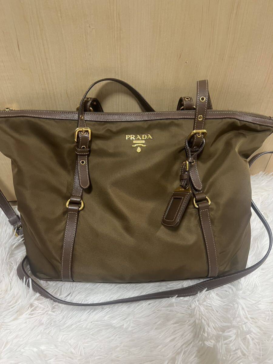 PRADA プラダ バッグ BR4253 トートバッグ ナイロン レザー 2WAY ショルダー_画像2