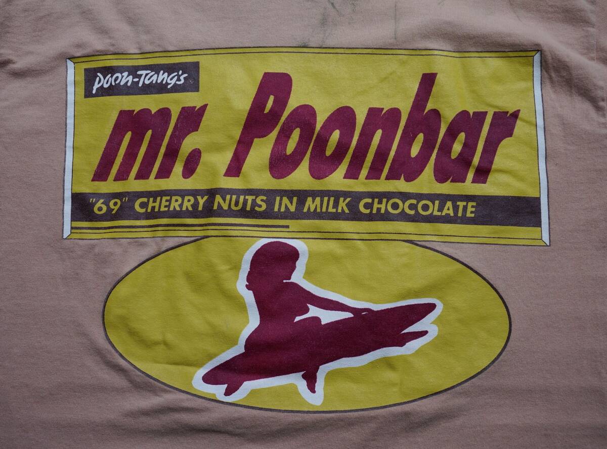  90s USA製 Poon-Tang’s BUILT IN THE USA Mr. Poonbar エロティック ジョーク 半袖 Tシャツ M_画像5